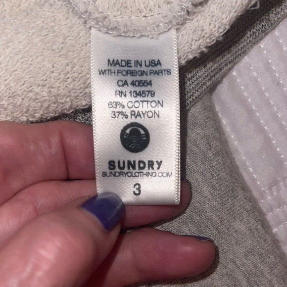 Sundry SweatShirt - Heather Grey Color with Good Vibes graphic on the front. - Picture 6 of 9